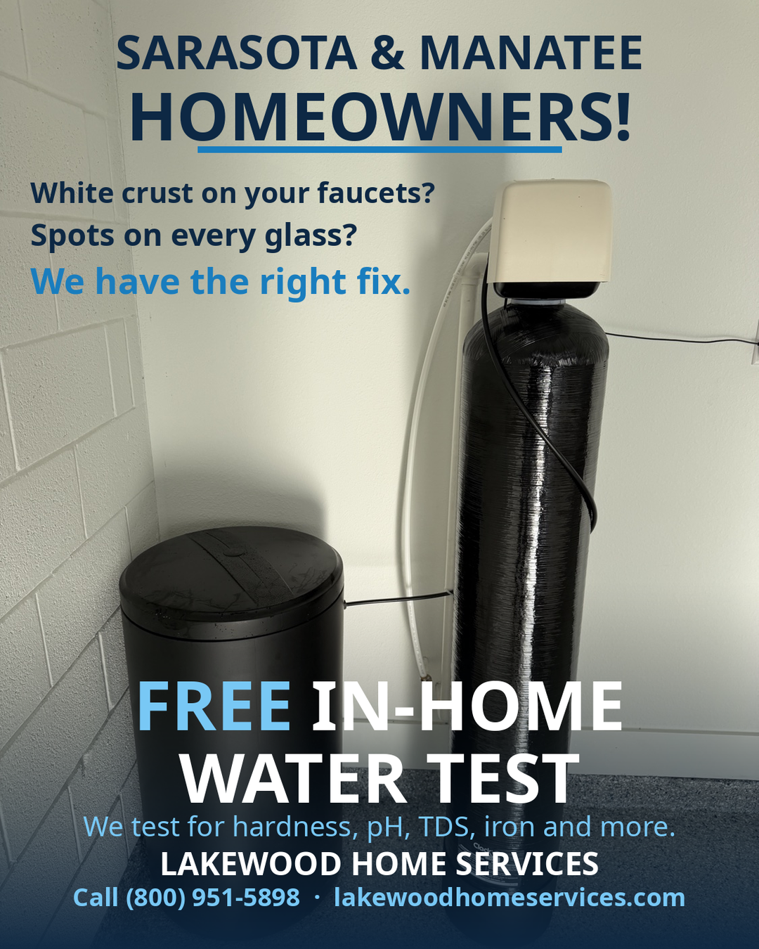 A Lakewood Home Services water filtration system installed in a customer's home